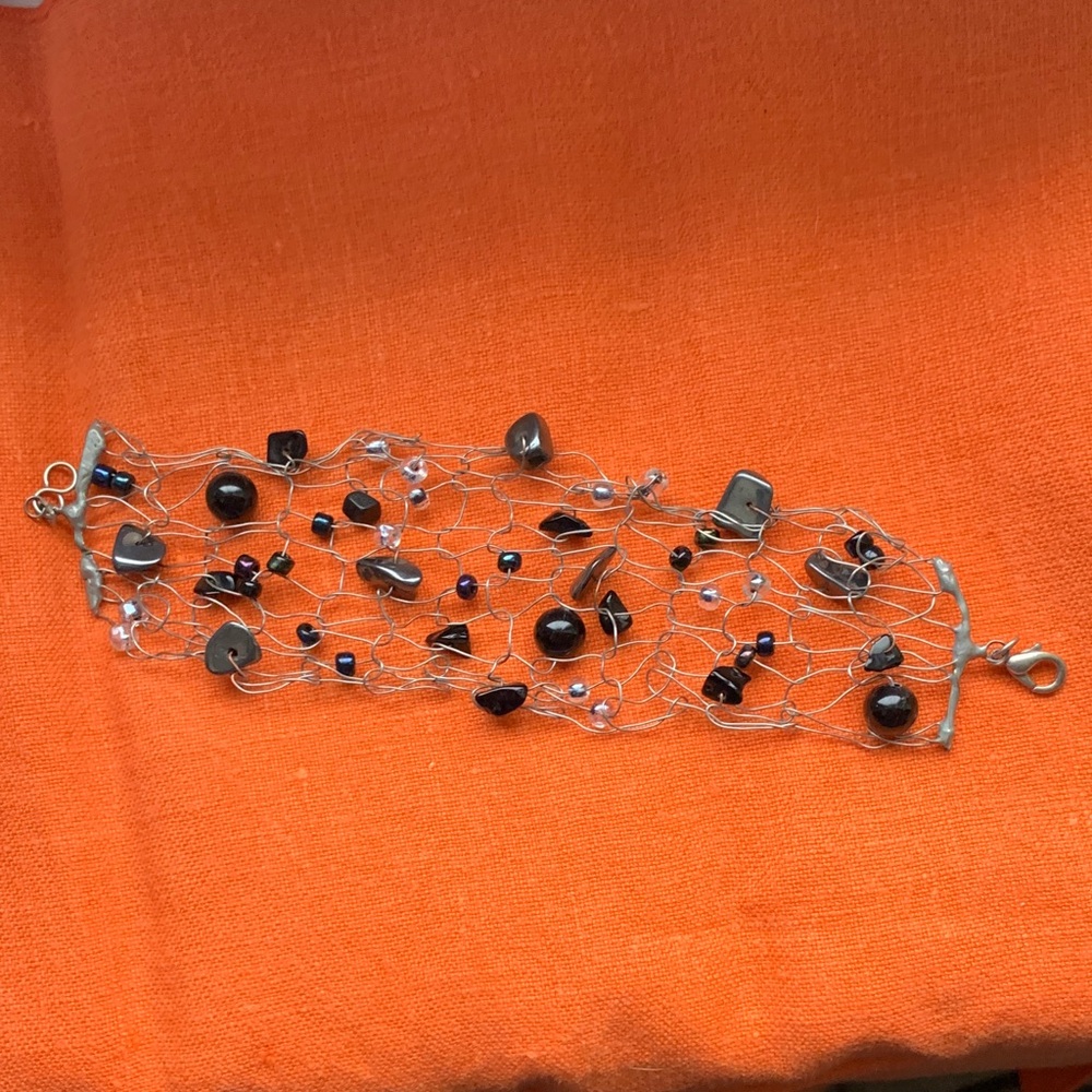 Handmade Wire Bracelet w/Beads